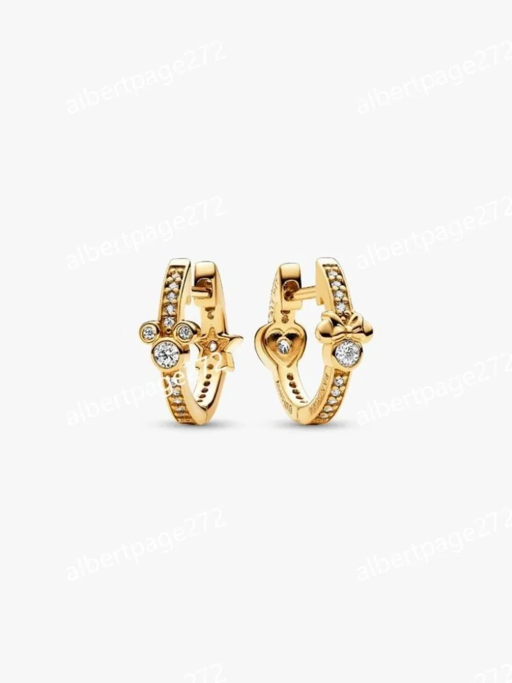 Disney Mickey Mouse & Minnie Mouse Sparkling Hoop Earrings